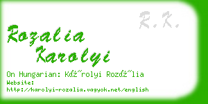 rozalia karolyi business card